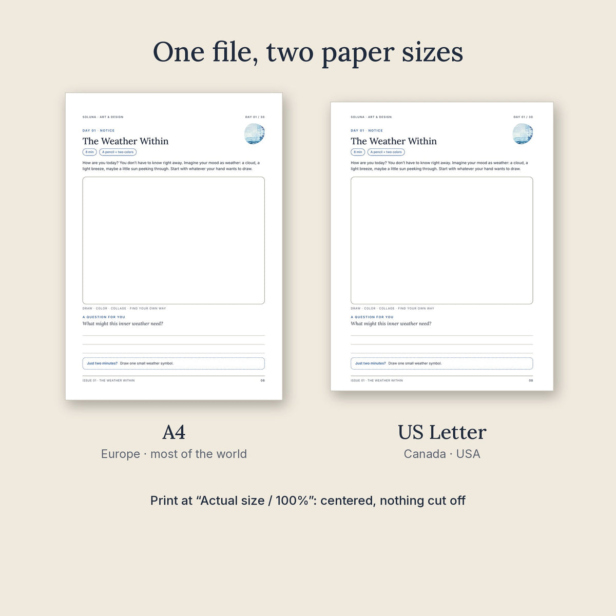 The same page centered on A4 and US Letter paper