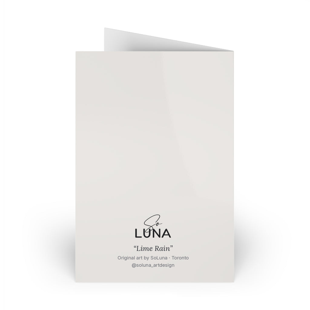 Lime Rain – Greeting Card, 4 × 6 in