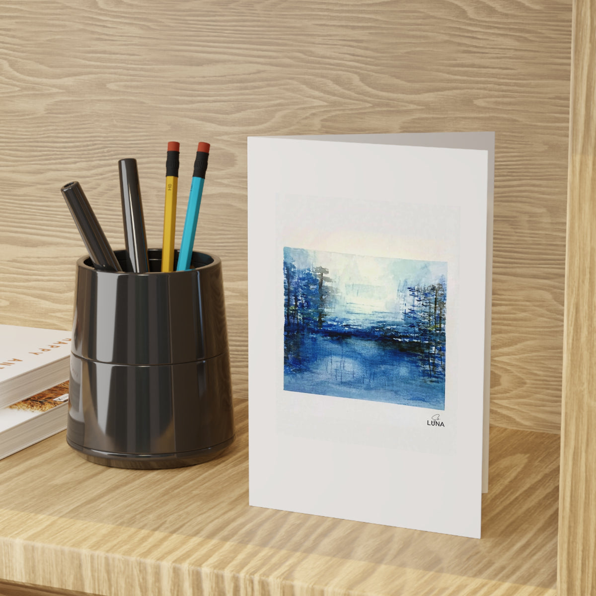 Blue Hour Lake – Greeting Card, 4 × 6 in