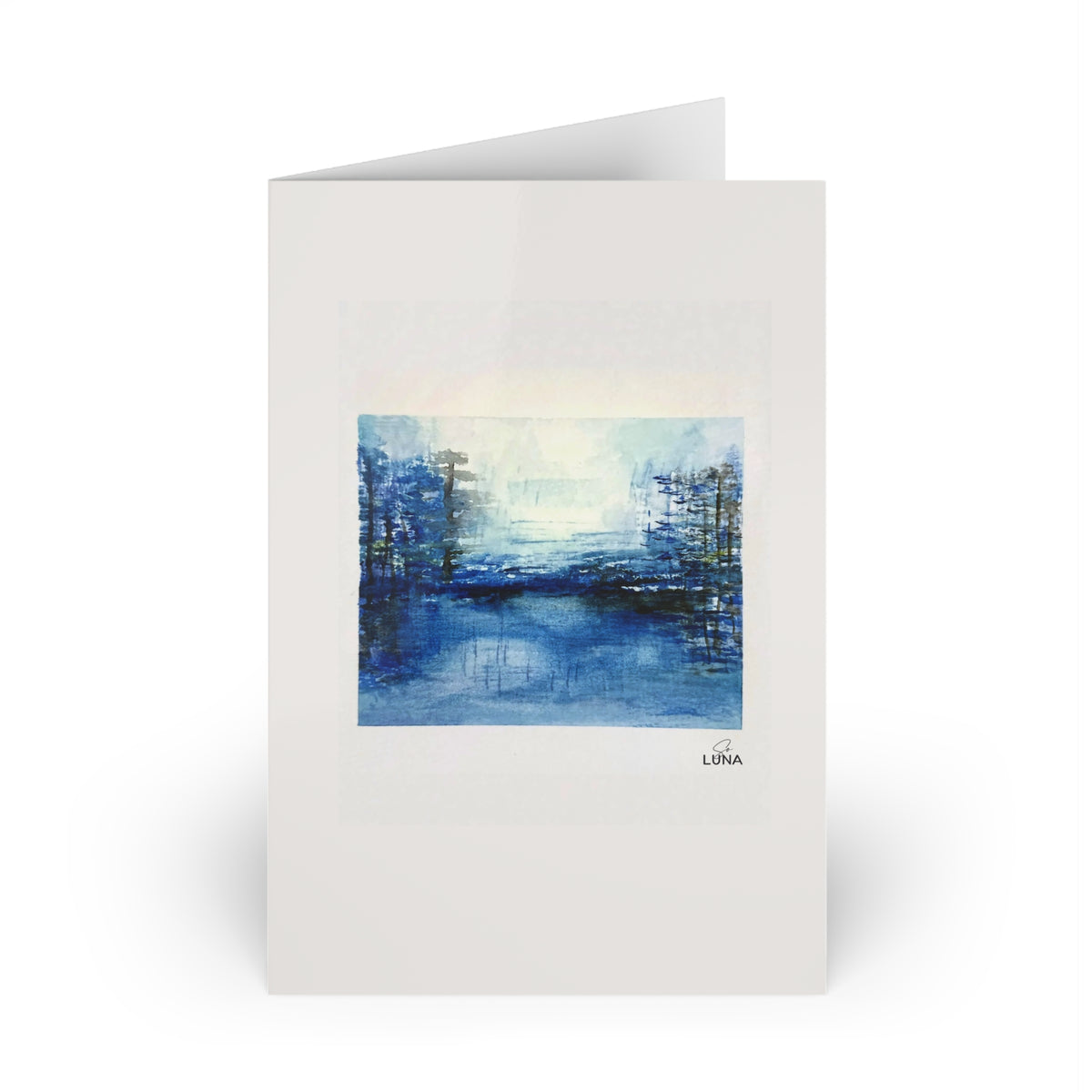 Blue Hour Lake – Greeting Card, 4 × 6 in