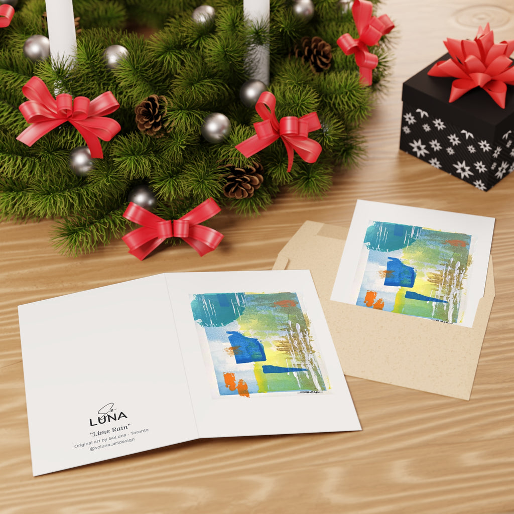 Lime Rain – Greeting Card, 4 × 6 in