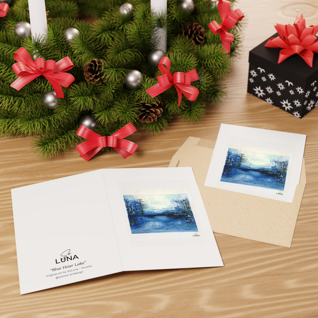 Blue Hour Lake – Greeting Card, 4 × 6 in