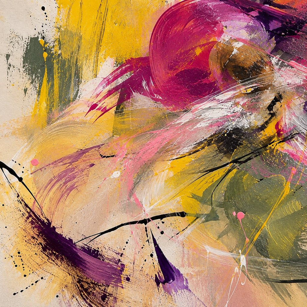 Fuchsia Weather, close-up of brushwork and layers